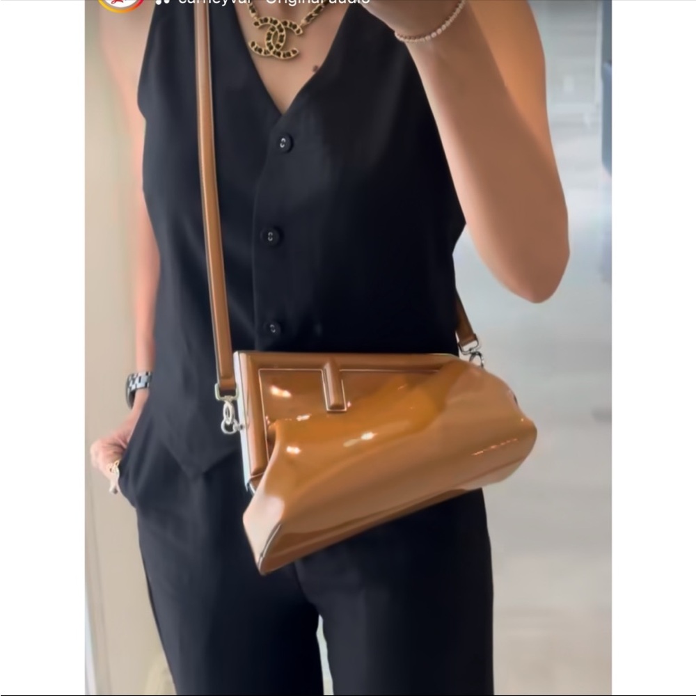 Fendi First Midi Bag in Caramello